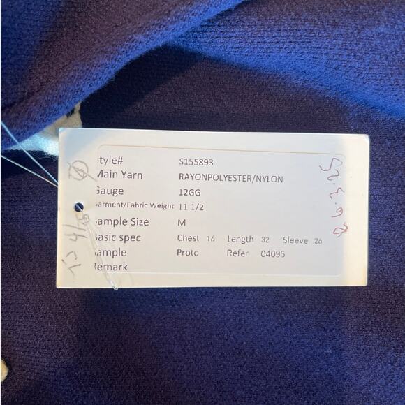 West Bridge Apparel Rare Prototype Knit Dress Navy Blue Lace-Up Front Size S/M - Picture 6 of 10